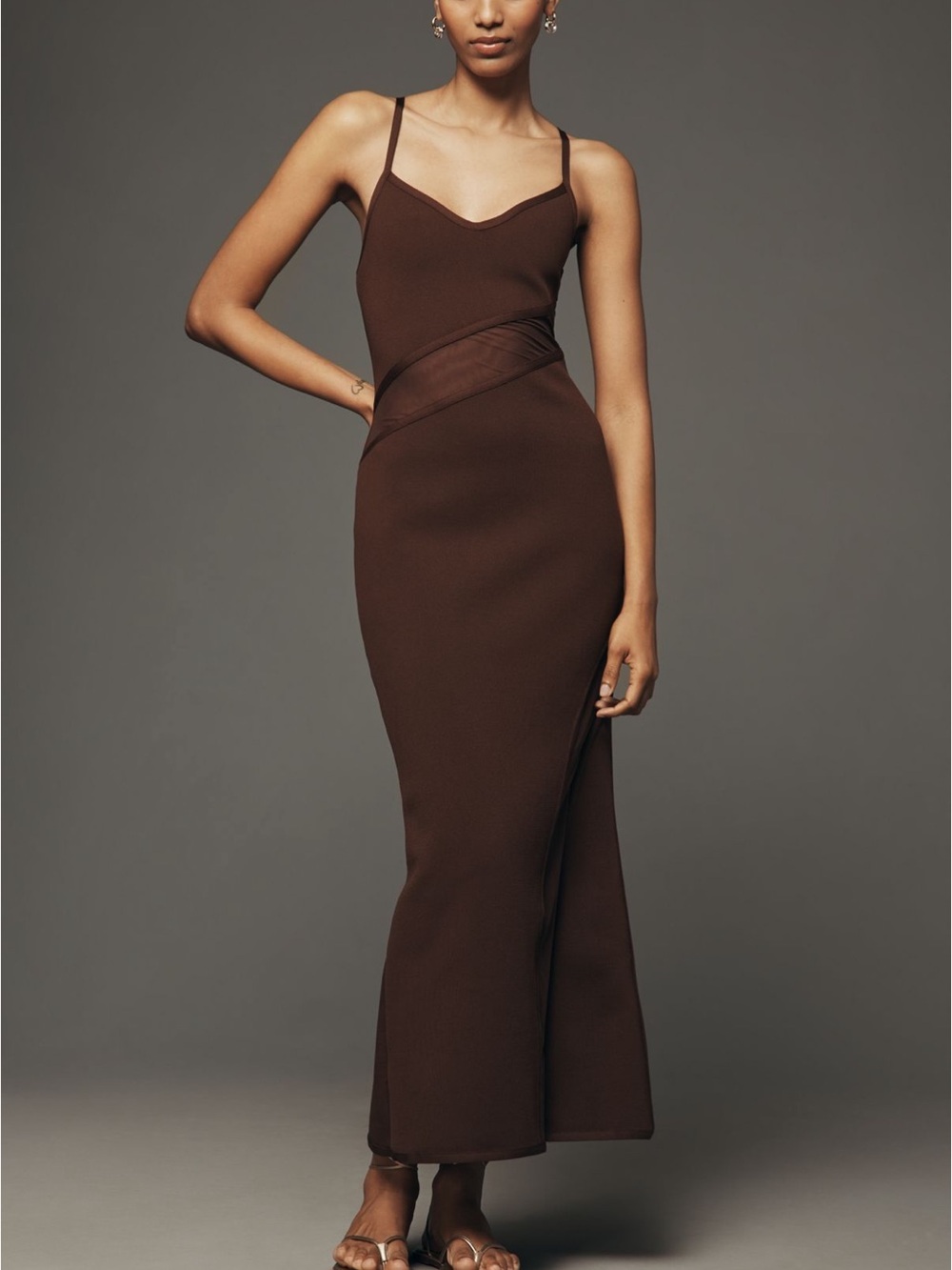 Anthropologie Siempre Sheer Panel Maxi Dress